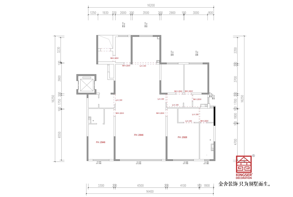 中海峯叁號院235平米裝修戶型解析